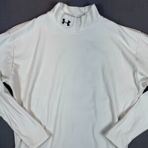 Under Armour Coldgear Thermal Shirt Womens Sz XXL White Stretch Workout Running